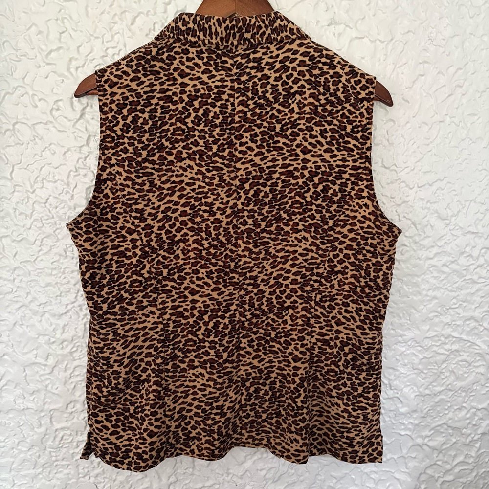 Kathie Lee Collection Leopard Print Sleeveless Top Size 14 - Picture 4 of 5